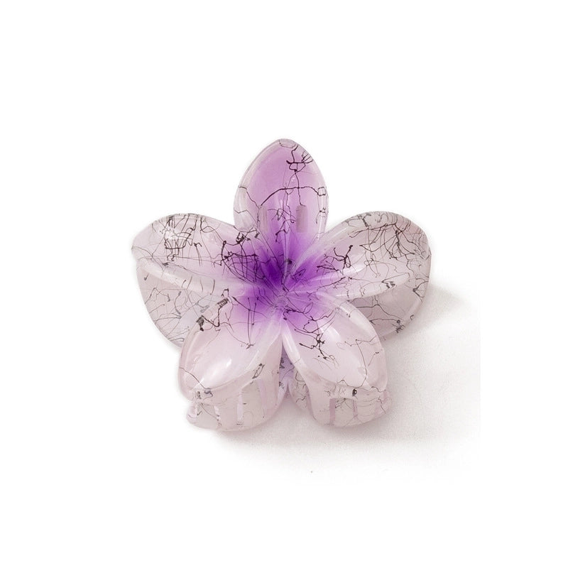 12 Pieces Women’s Minimalist Flower Plastic Resin Stoving Varnish Hair Claws