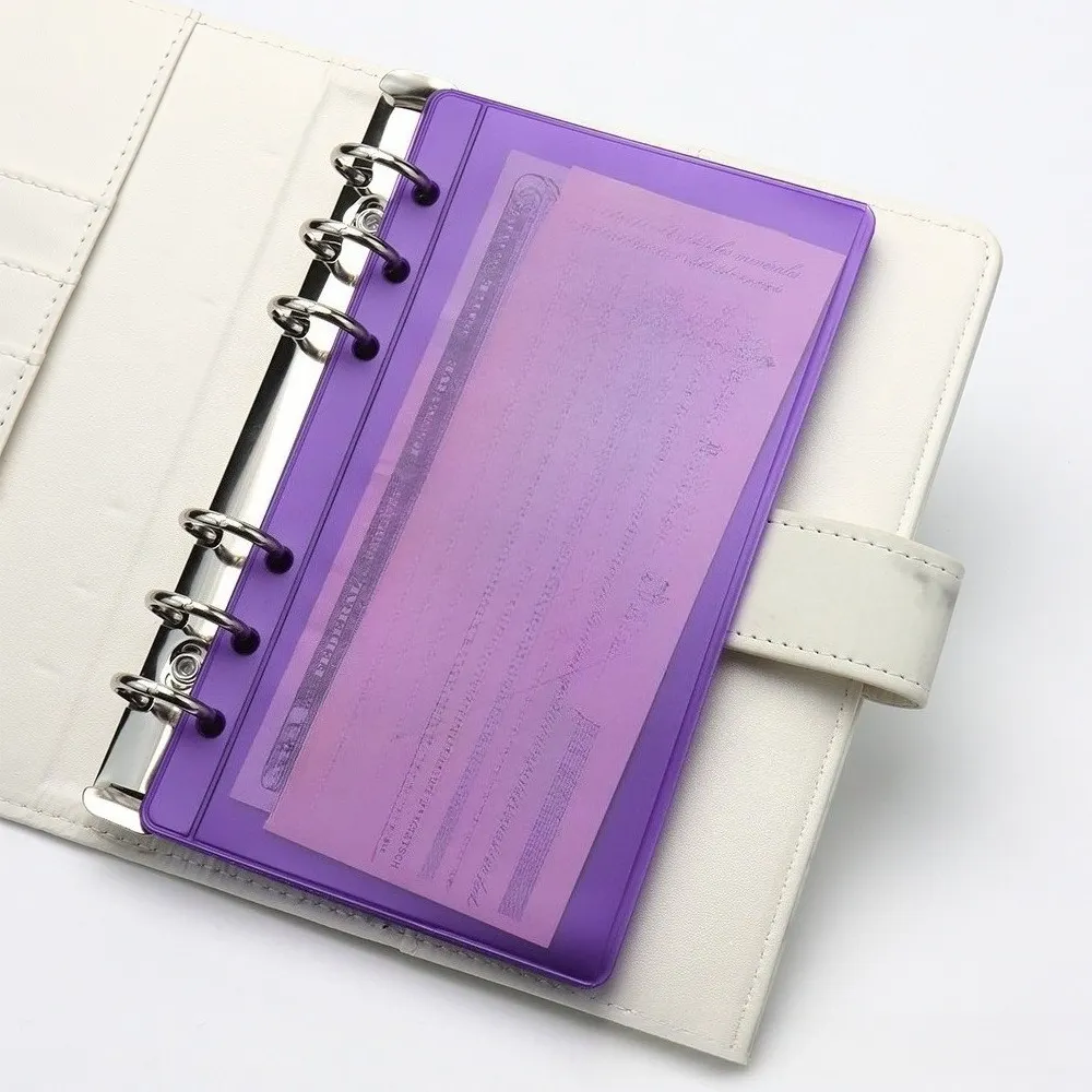 1pc A6 & Mini Side Open PVC Pocket No Zipper Refill Storage Organizer for Personal Planner Loose Leaf Binder