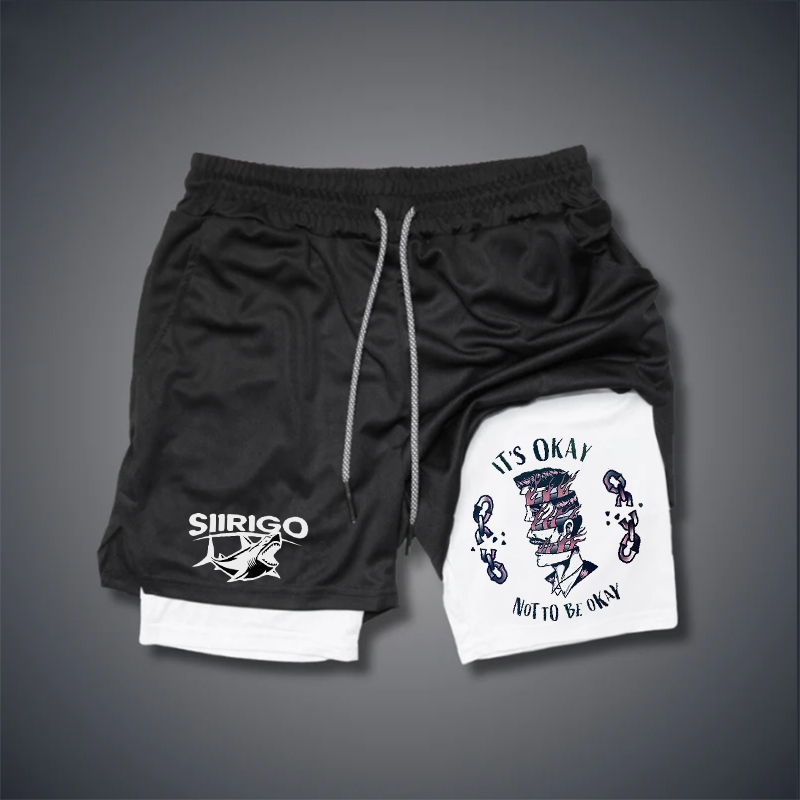 It’s Okay Not To Be Okay Broken Man 2 In 1 GYM PERFORMANCE SHORTS