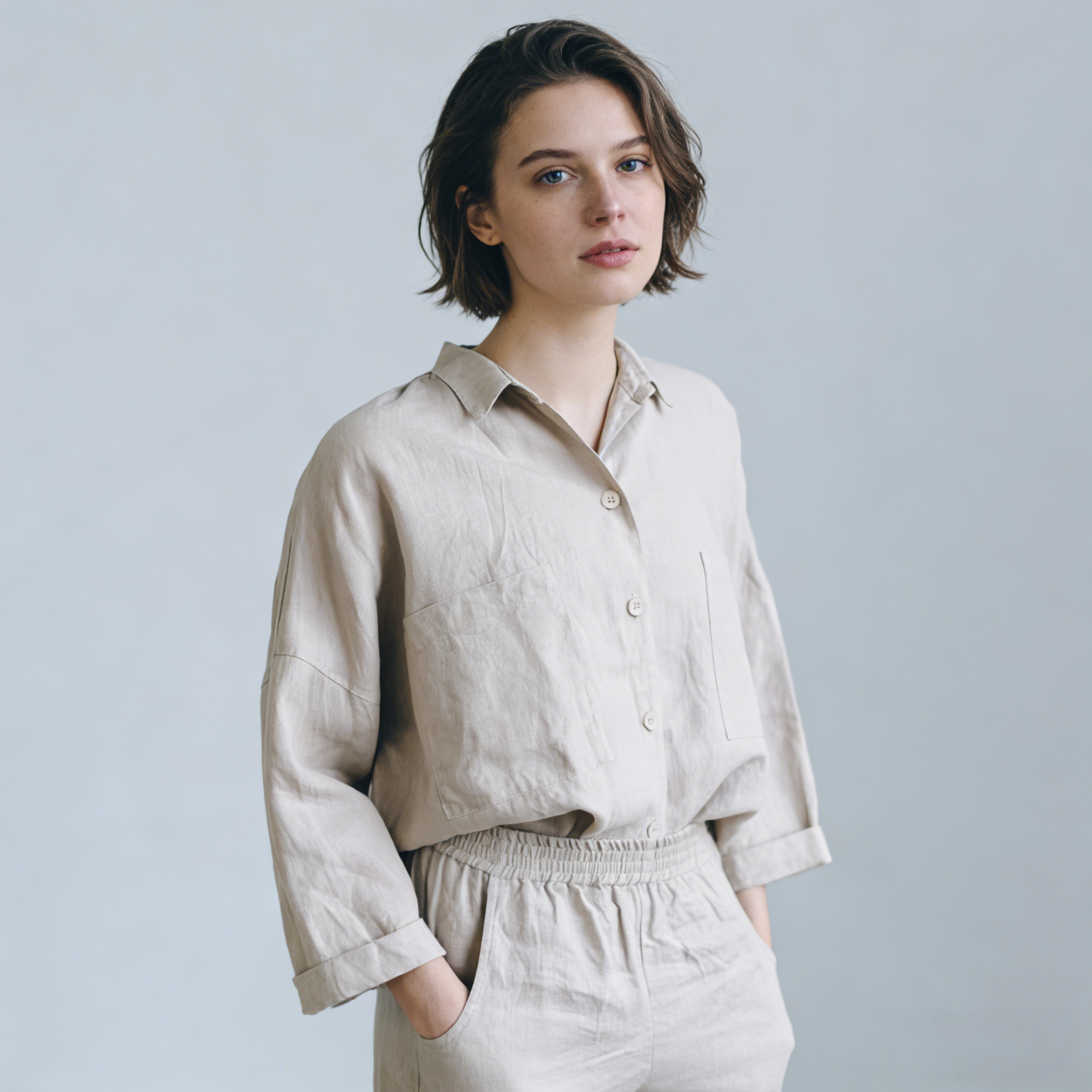 Linen Shirt Women 100% Linen Button Up Casual Top REAL SILK LIFE
