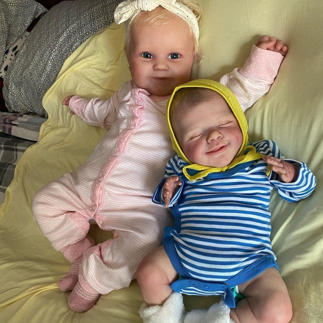 [Adorable Twins] Zoya and Layne 20'' Realistic Reborn Twins Doll Sister