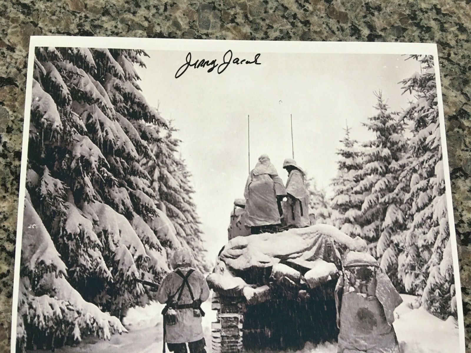 JERRY JACOBS 3RD ARMORED DIVISION BATTLE OF THE BULGE VETERAN RARE SIGNED Photo Poster painting