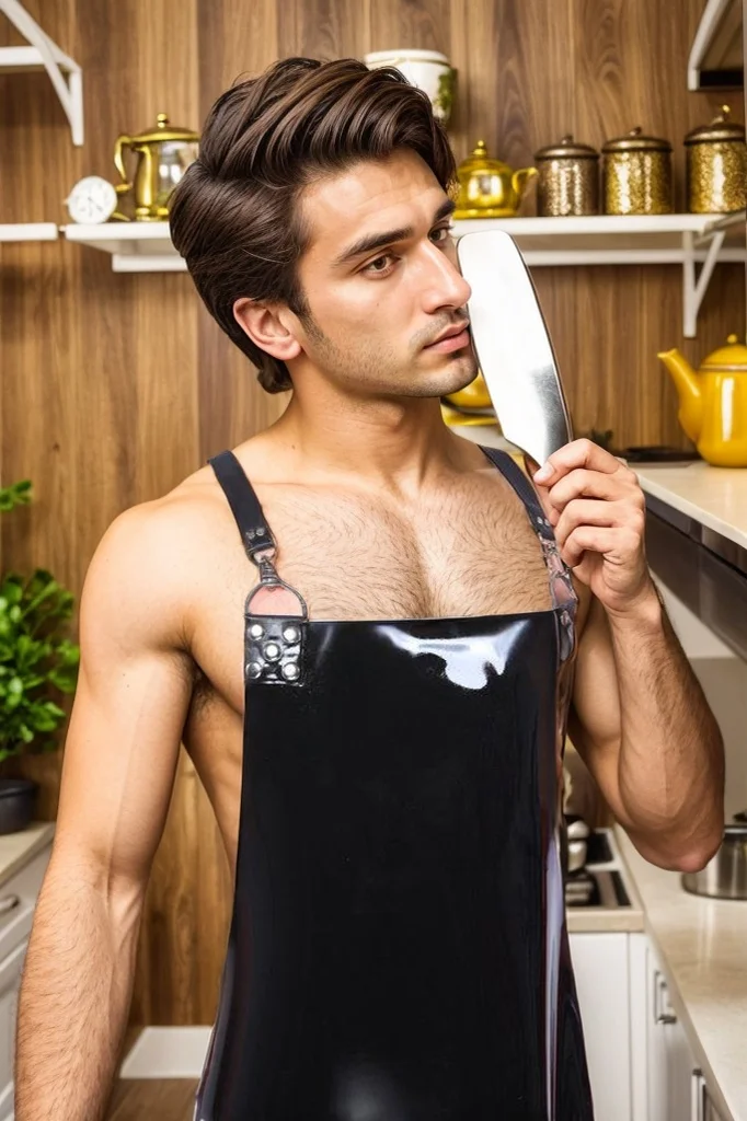 Men's Latex Apron with Harness Straps