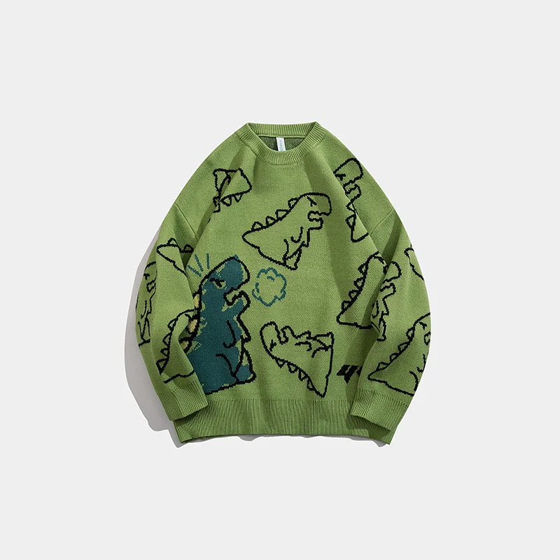CUTE DINOSAUR KNIT PULLOVER SWEATER