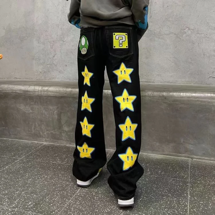 Street Fun Star Print Jeans