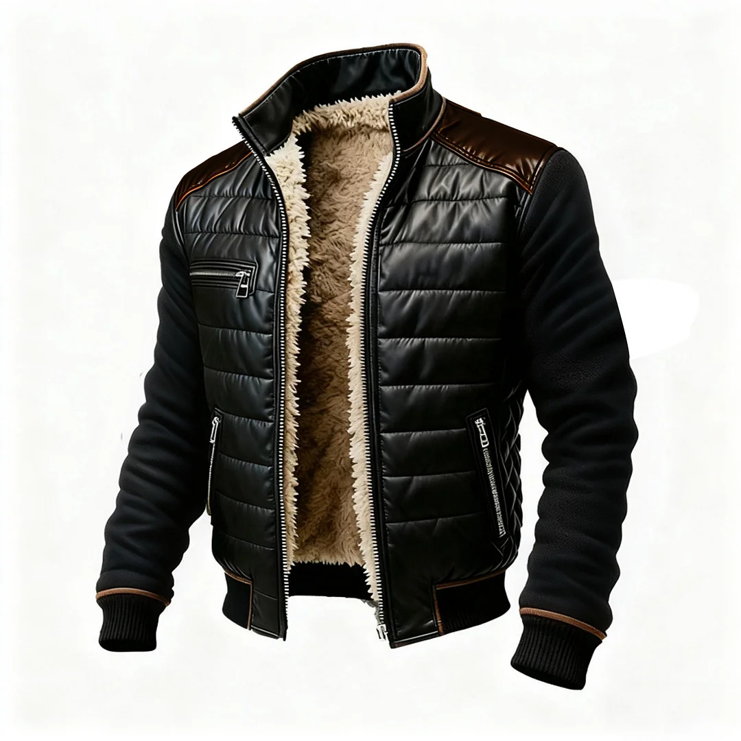 Men's New Autumn/winter Down Jacket With Suede Trim-inspireuse