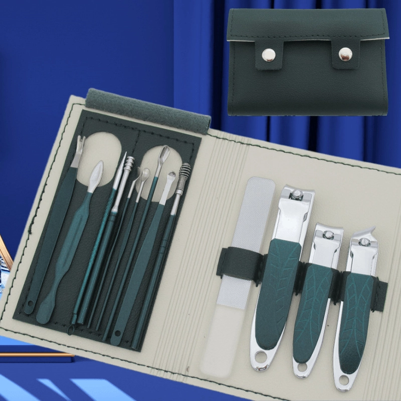 Spot Black 16-piece Set Nail Clippers Nail Clippers Manicure Tools Folding Bag Nail Clippers Set