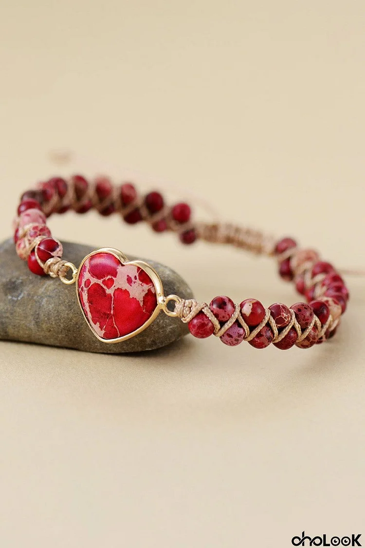 Handmade Heart Shape Natural Stone Bracelet