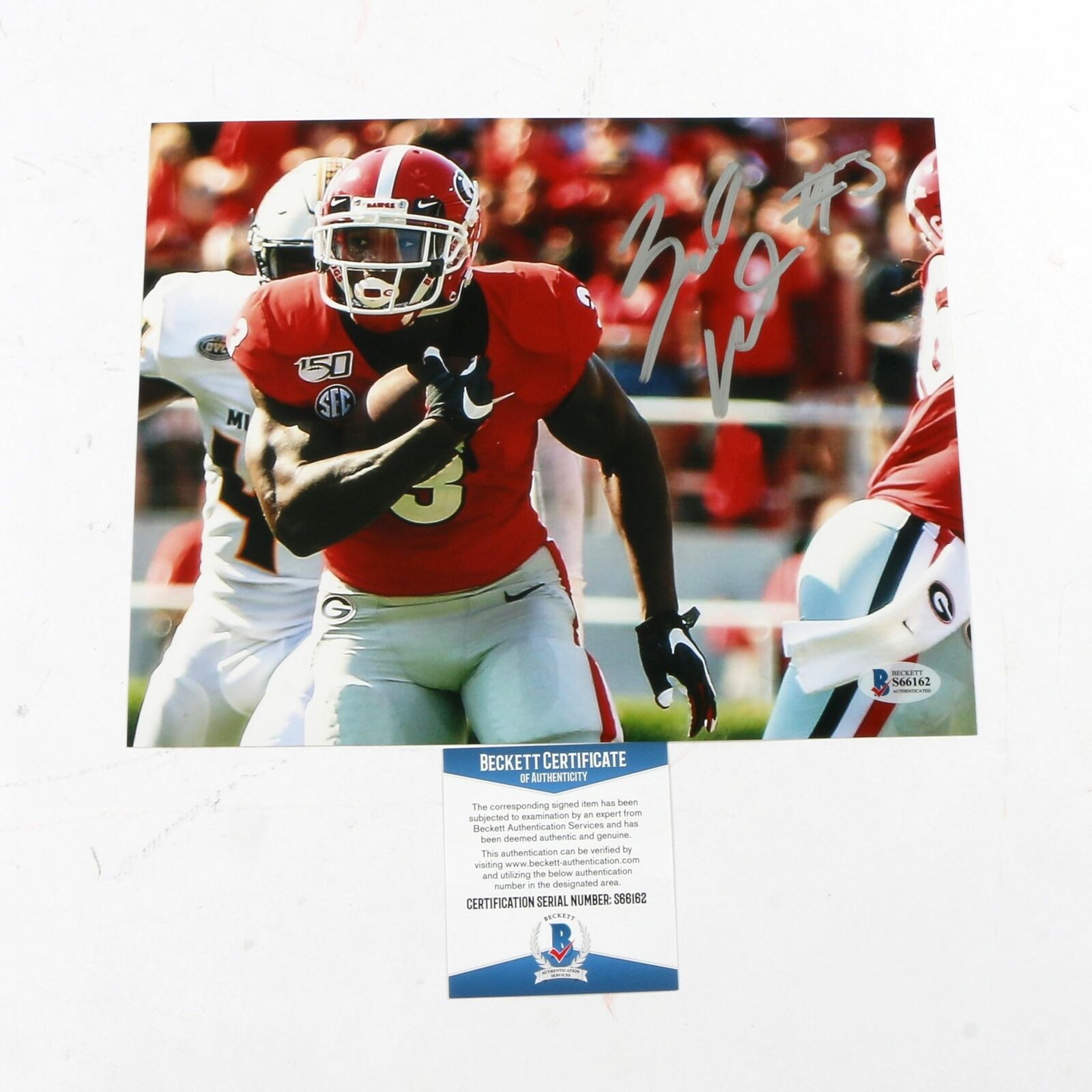 Zamir White Signed 8x10 Georgia Bulldogs Beckett BAS COA