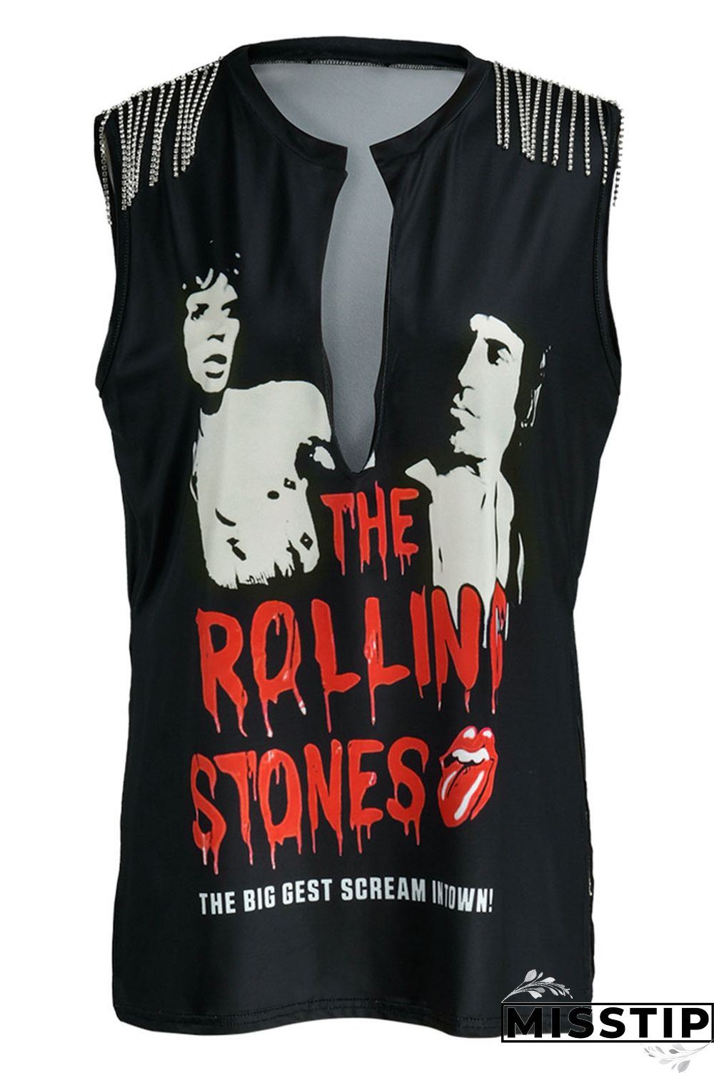 Brown Fashion Casual Print Tassel Patchwork V Neck T-Shirts