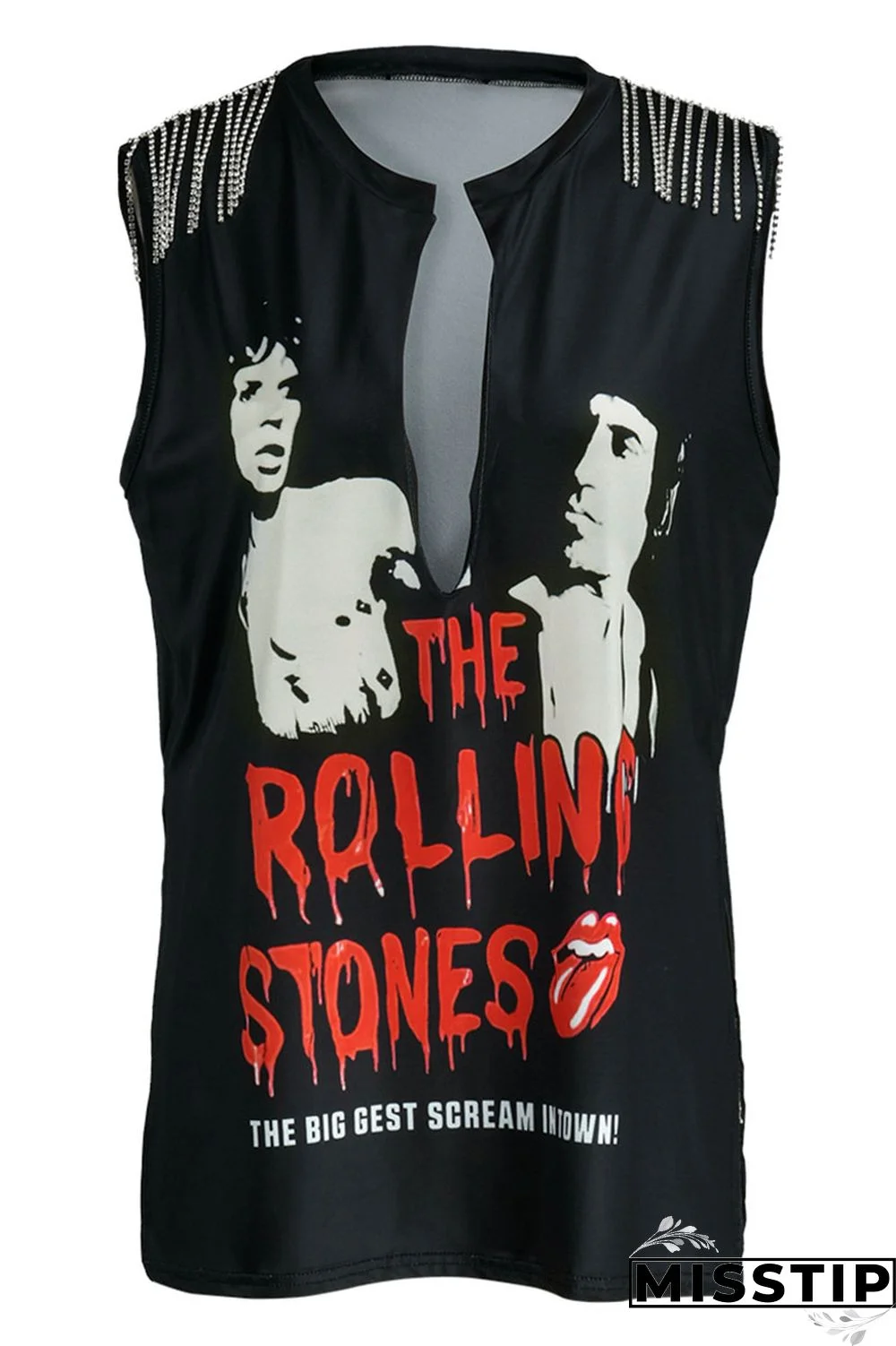 Brown Fashion Casual Print Tassel Patchwork V Neck T-Shirts