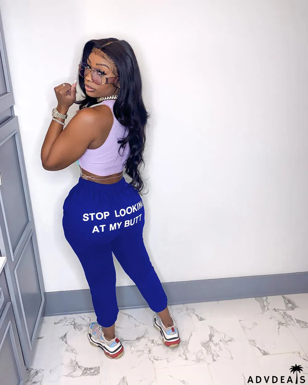 Casual Letter Print Long Pants