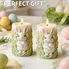 Easter Bunny Cylinder Candle Molds Cute 3D Bunny Cylinder Silicone Molds for Candles Making Aromatherapy Handmade Wax Soap