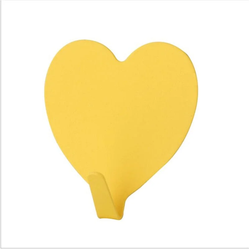 4pcs Love Heart Wall Hooks Clothes Towel Mask Hanger Stainless Steel Bathroom Kitchen Hook Door Keys Organizer Holder Home Decor