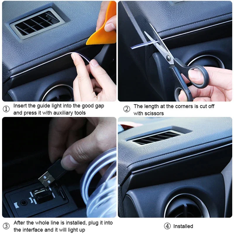 led strip lights inside car