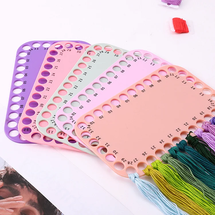 10pcs Plastic Floss Bobbins, Thread Cards Cross DIY Sewing Storage