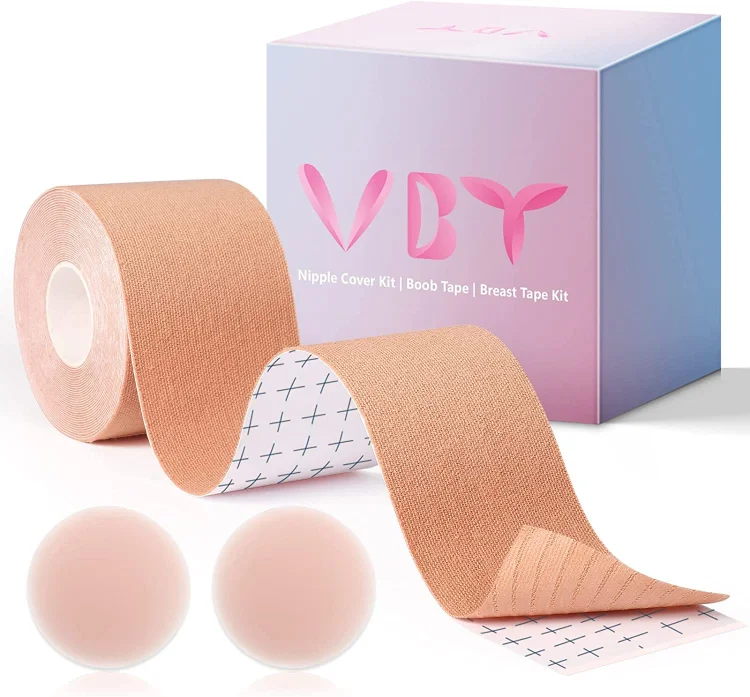 Breast Lift Tape, Body Tape for Breast Lift Fabric Nipple Covers, Bob Tape for Large Breasts A-G Cup, Nude