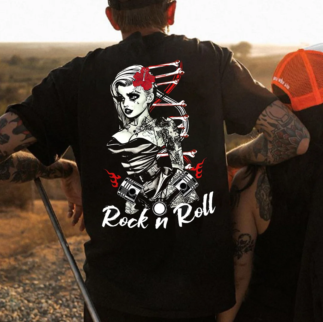 ROCK N ROLL Sexy Lady Print Men's T-shirt