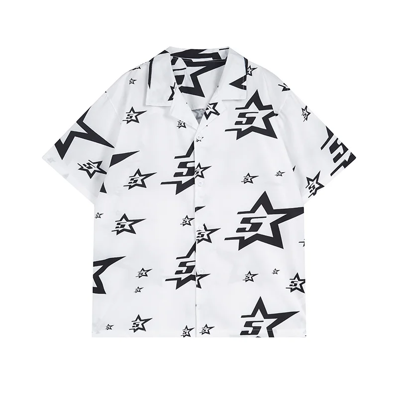 Unisex Spider Star Printed Casual Short Sleeve T-Shirt And Shorts Set