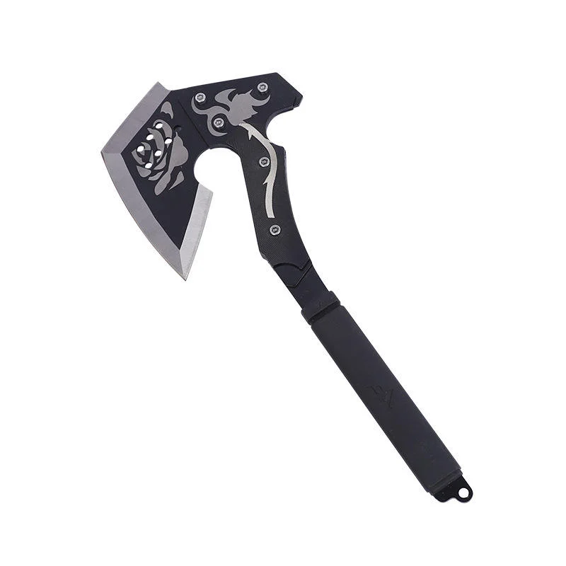 Diy Outdoor Wood Axe Stainless Steel Mountaineering Hatchet Carbon Steel Fiberglass Field Hammer Golden Axe for Camping