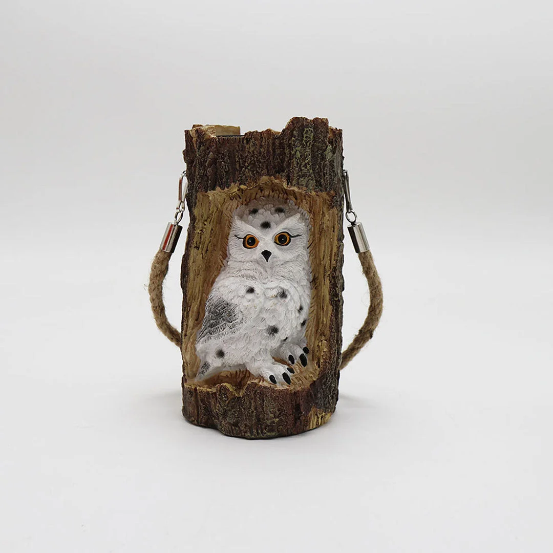 Solar Tree Stump Owl Night Light