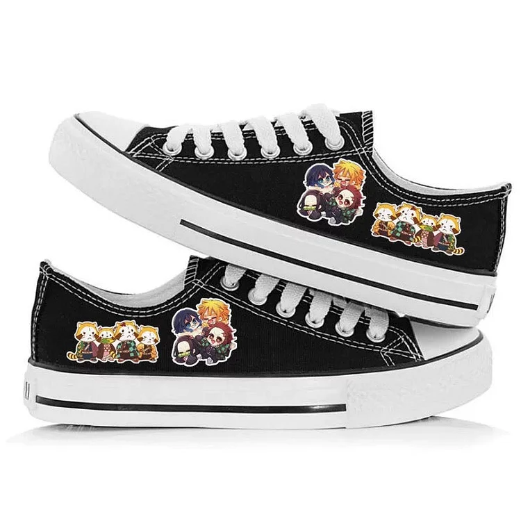 Mayoulove Demon Slayer Kimetsu no Yaiba #2 Casual Canvas Shoes Unisex Sneakers For Kids Adults-Mayoulove
