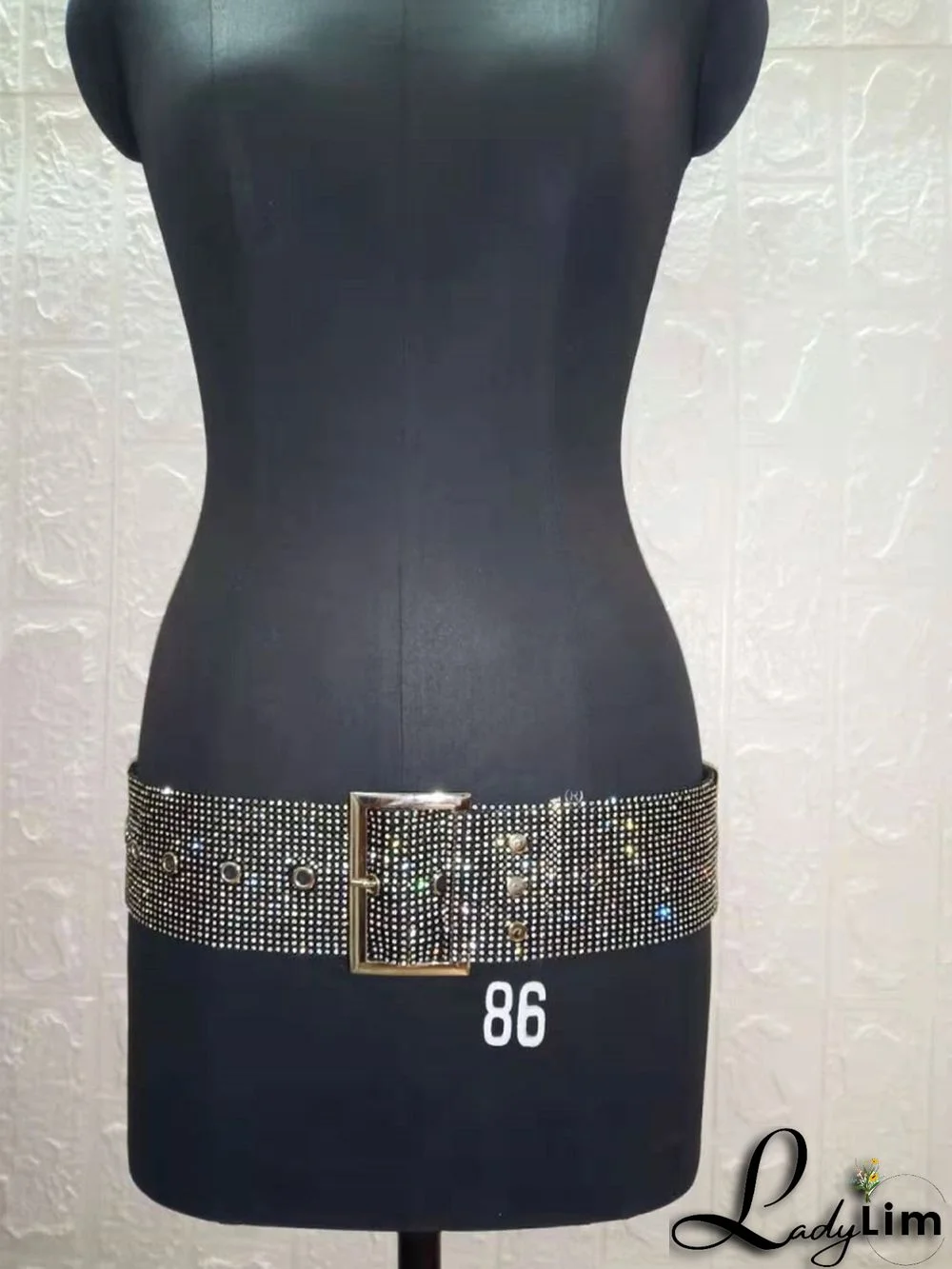 Formal Grey Beaded Sparkly Belt
