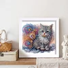 5D DIY Partial Special Shaped Drill Diamond Painting Kit Cat Decor With Frame Kit 18x18cm