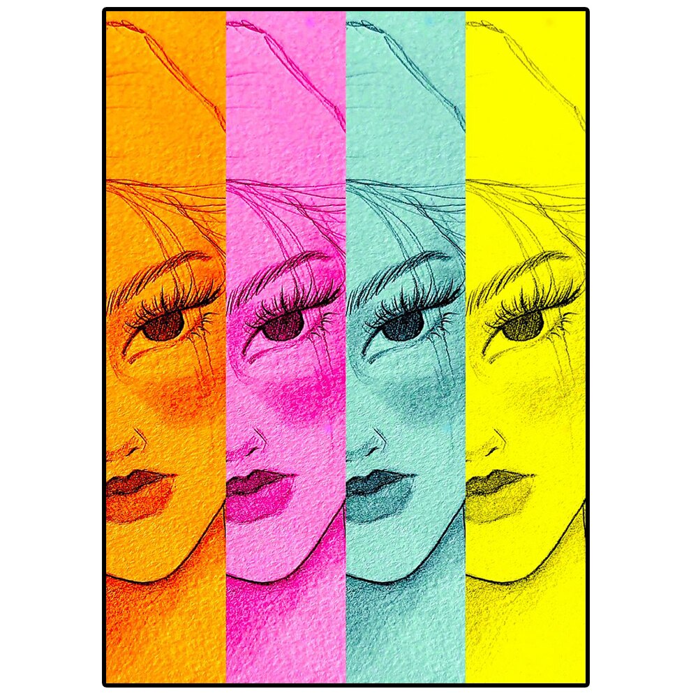 Abstract Sketch Exquisite Art Colourful Beautiful Girl Picture Print Canvas Painting Poster Room Dormitory Wall Home Decoration