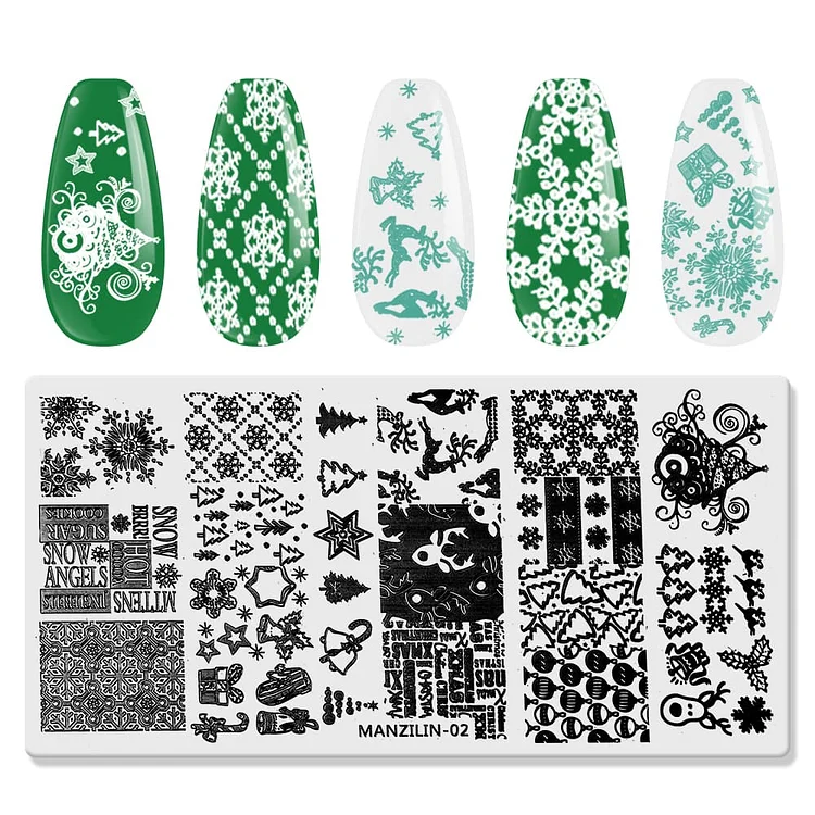 Nail Stamping Plate with Christmas Patterns