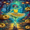 (40*70cm)Halloween Ballet Girl - Round AB Drill Diamond Painting