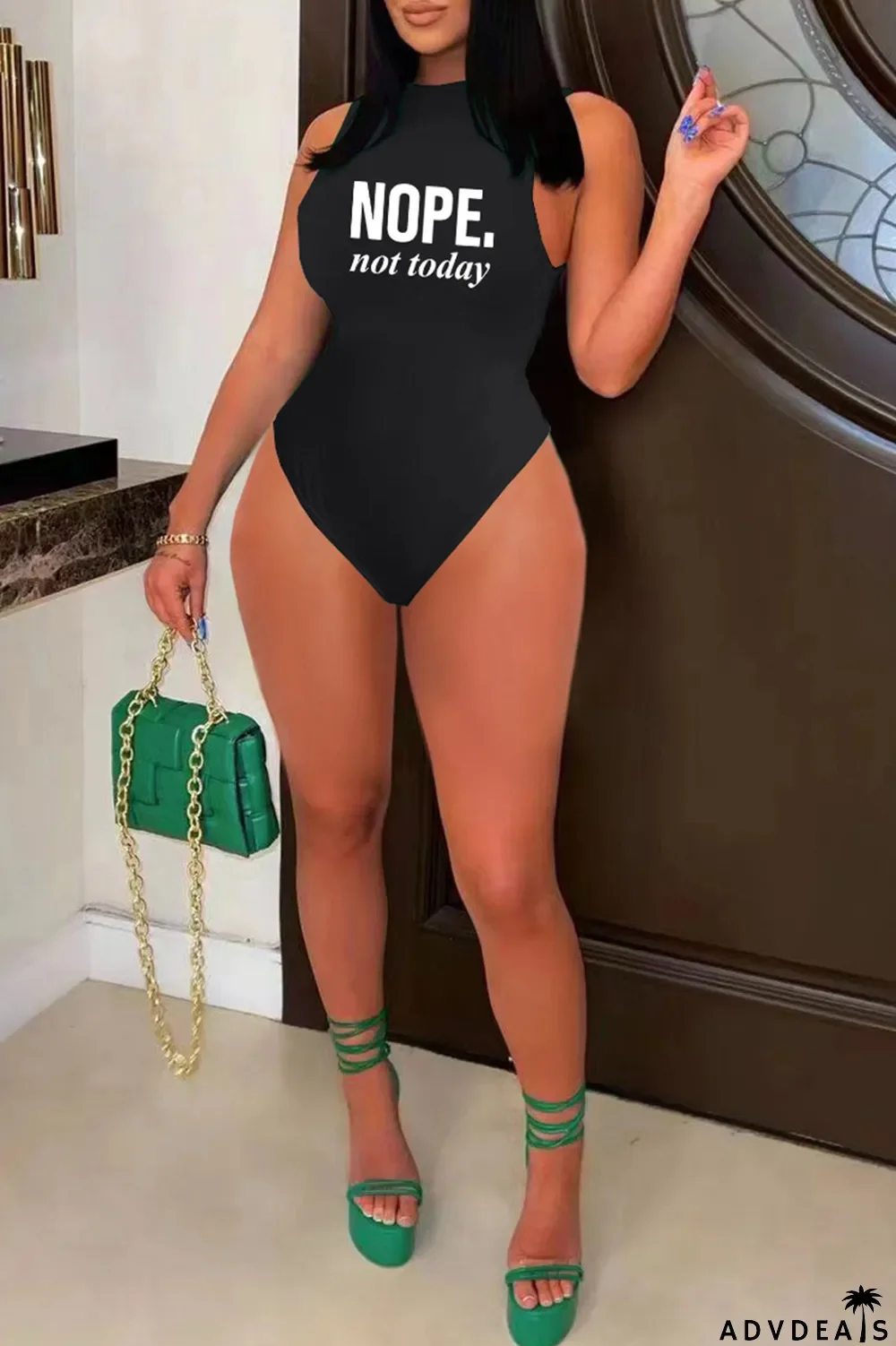 Black Casual Letter Print Basic O Neck Sleeveless Two Pieces