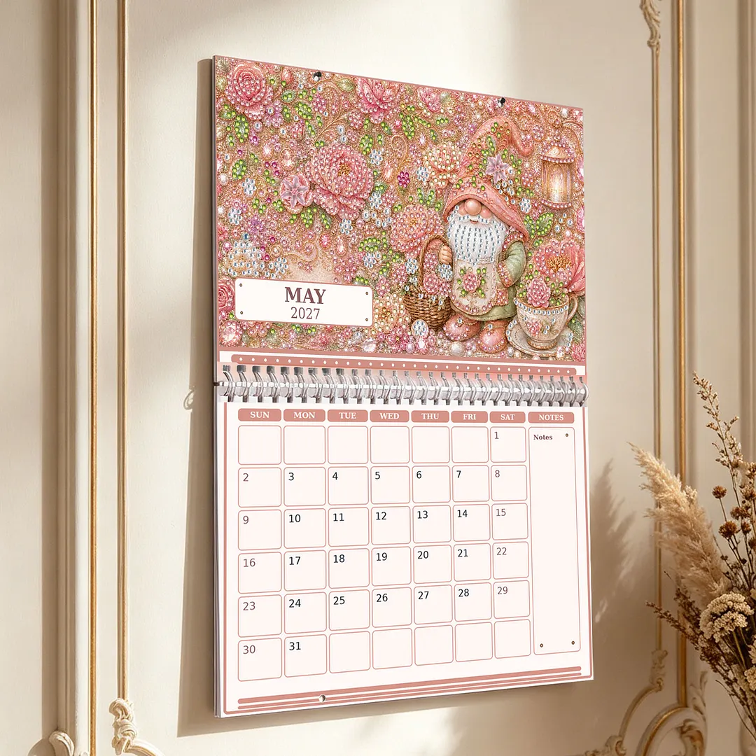 2027 Goblins DIY Diamond Painting Calendar for Adults Wall Ornaments Diamonds Arts Dates 11.81x9.45 Inch Gem Painting Art Walls Date for Home Business Office Planning Decor