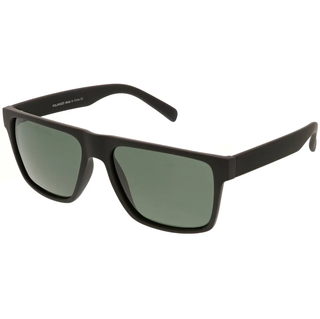 Premium Flat Top Horn Rimmed glasses Wide Arm Square Lens 54mm