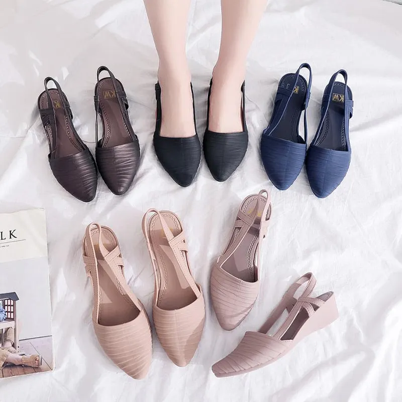 Akexiya 2022 New Women's Shoes Slingbacks Footwear Woman Wedges Sandals Women Slip-on Shoes Ladies Casual Pumps Female Loafers