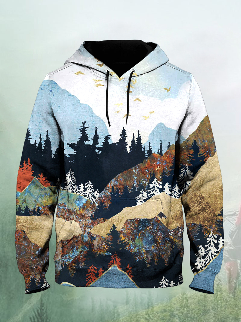 Forest Print Men's Casual Hoodie