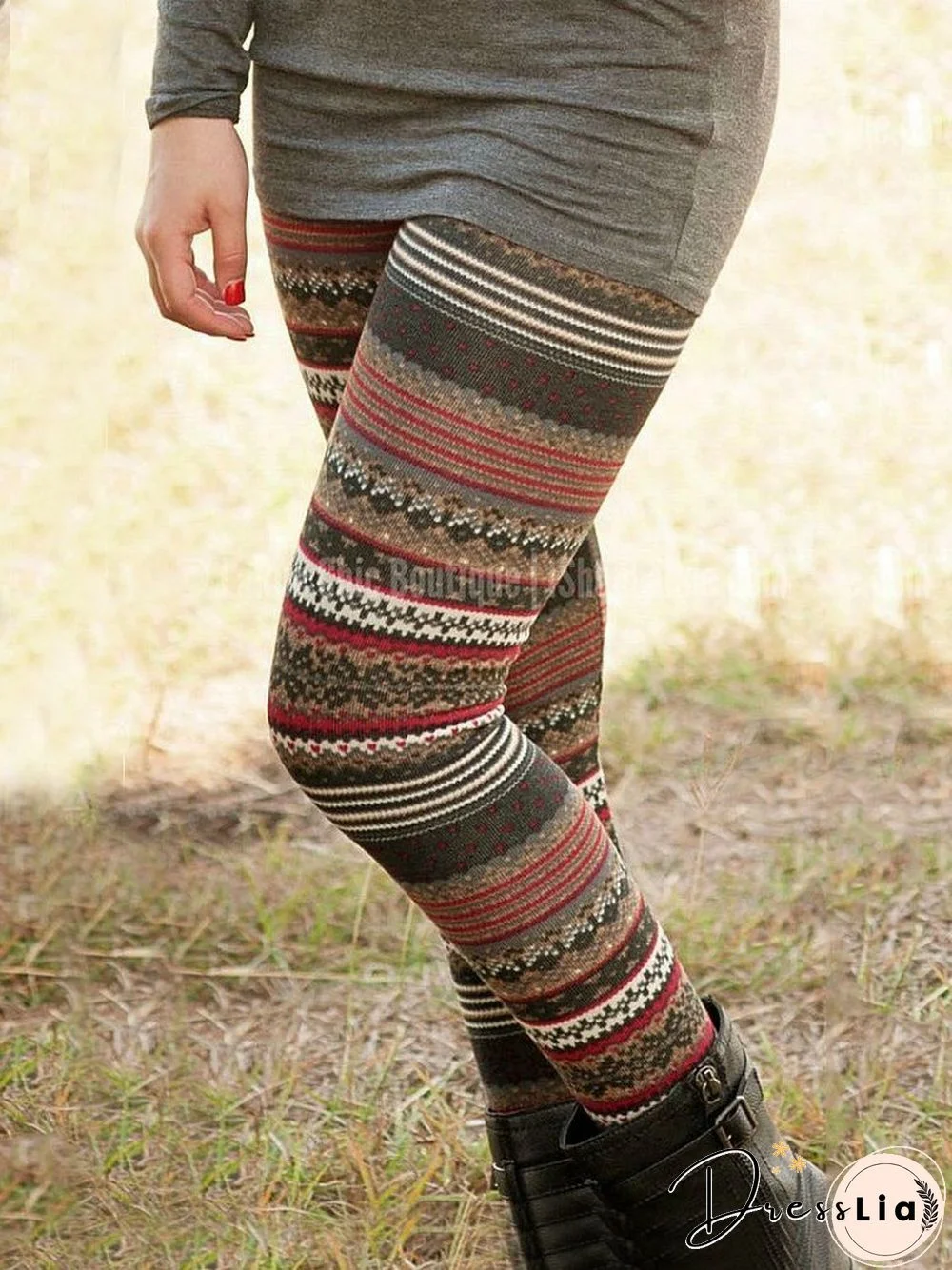 As Picture Vintage Sheath Paneled Leggings