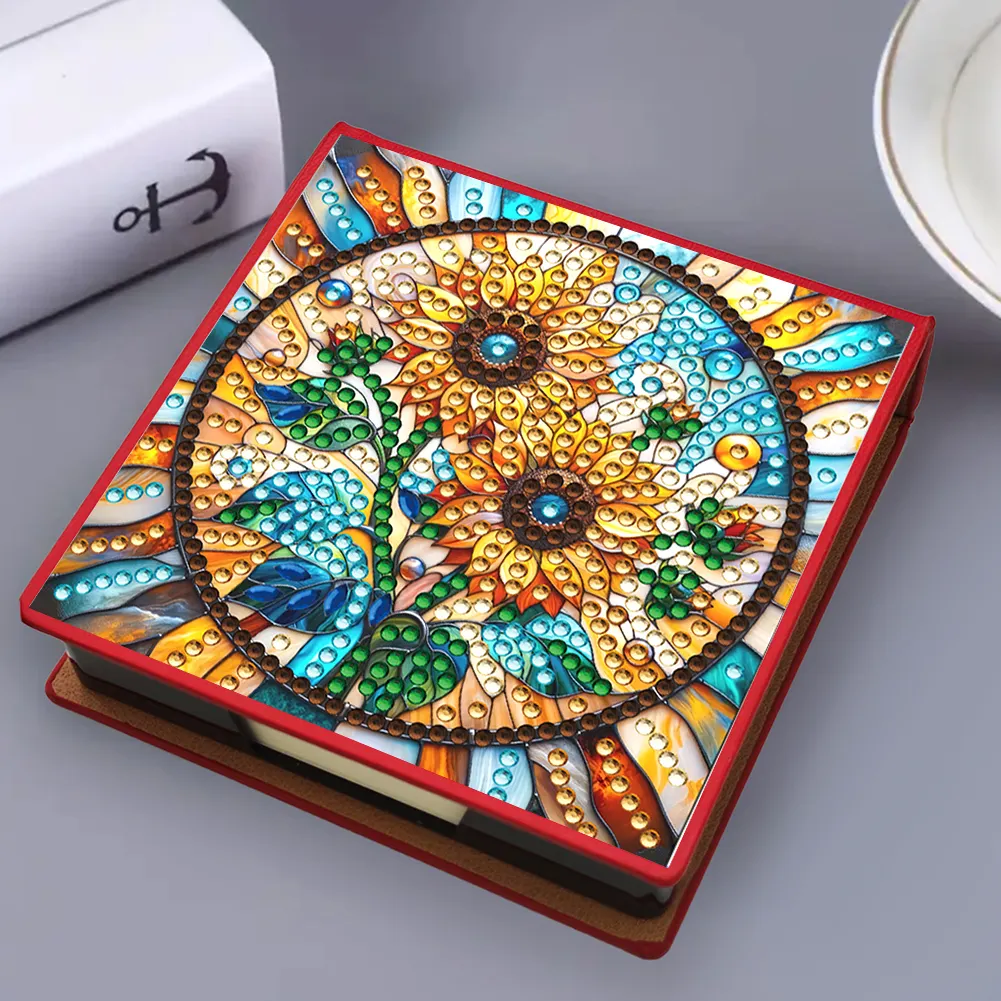 Sunflower PU Diamond Painting Notecard Box Contains 150 Sheets of Paper