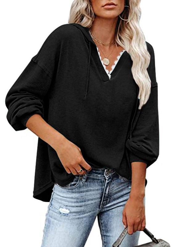 Women Long Sleeve V-neck Graphic Floral Printed Top
