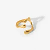 Stylish Wiring Irregular Golden Silver Ring
