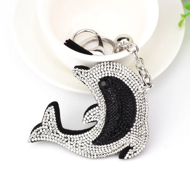 Beach Dolphin Flannel Unisex Keychain