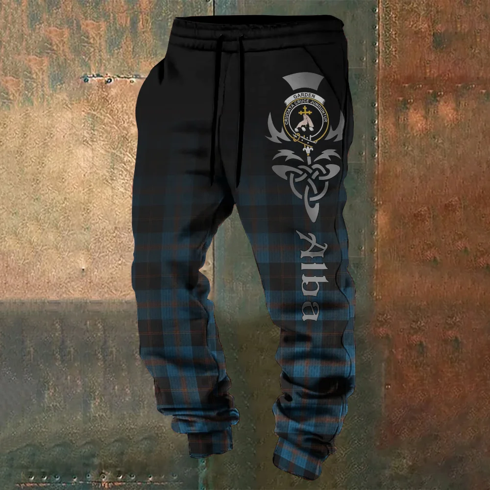 Scottish Plaid Gradient Print Casual Pants
