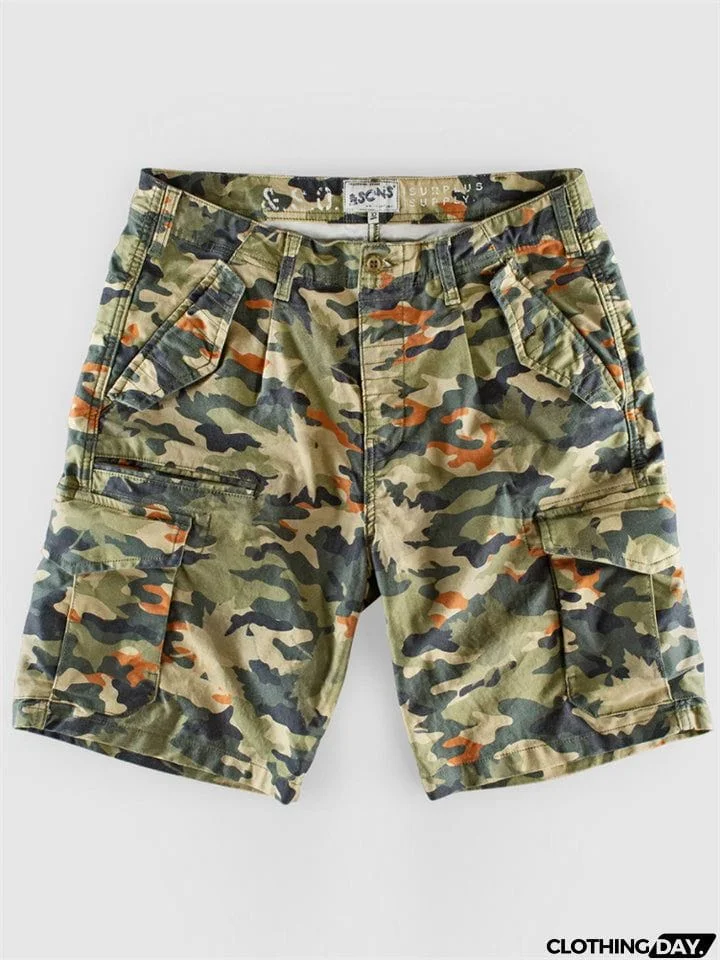 Men's Relaxed Fit Camouflage Cargo Shorts