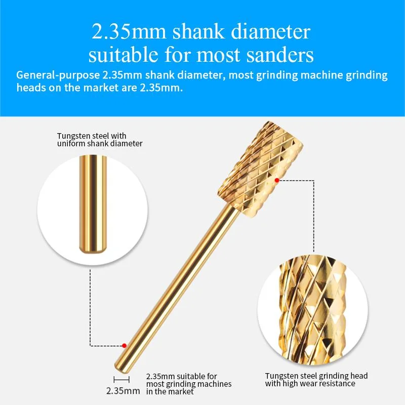 1Pc Tungsten steel Milling Nail Drill Bit Multi-size Gold Silver Milling Cutters For Electric Manicure Machine Nail Art Tool-Nail Inspo