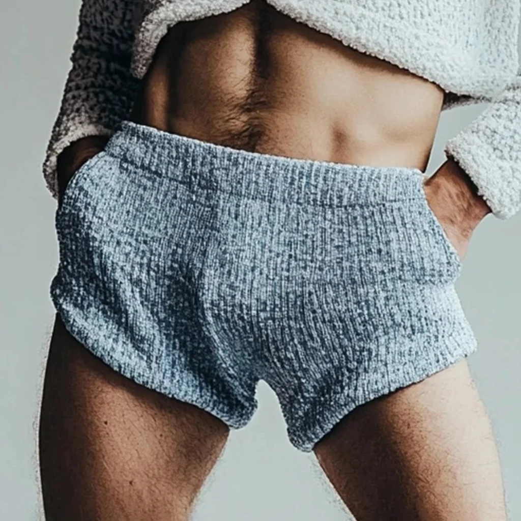 Mens Knitted Ribbed Comfort Shorts-inspireuse