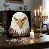 Peinture en perle DIY d&rsquo;aigle avec cadre en bois 30x30 cm art en toile de perles