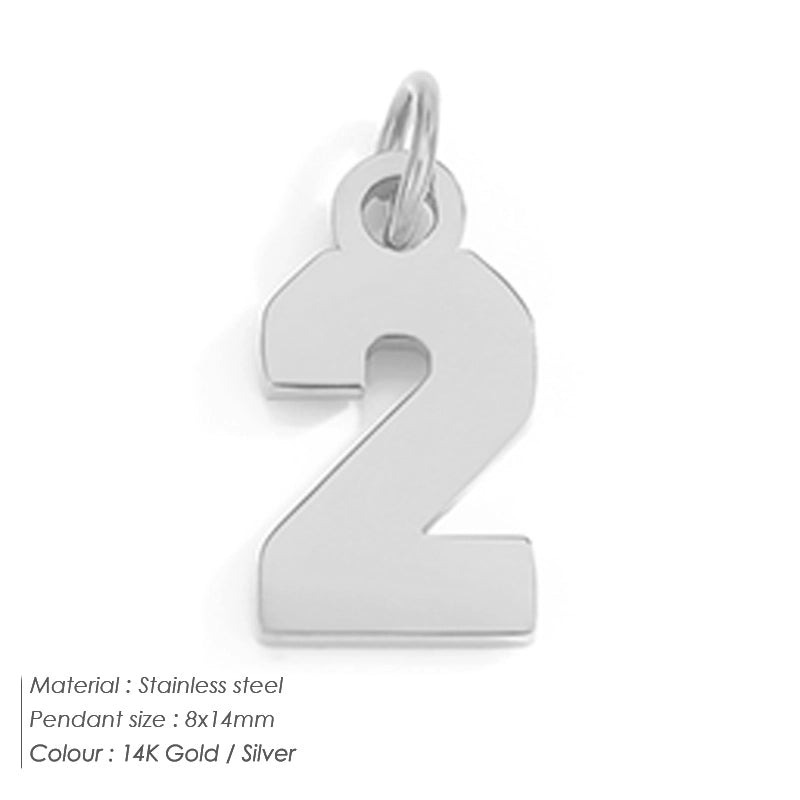 1 Piece 14*17mm 8 * 14mm 304 Stainless Steel 14K Gold Plated Number Pendant Jewelry Accessories