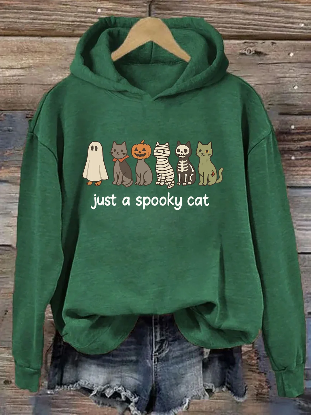  Halloween Just A Spooky Cat Hoodie