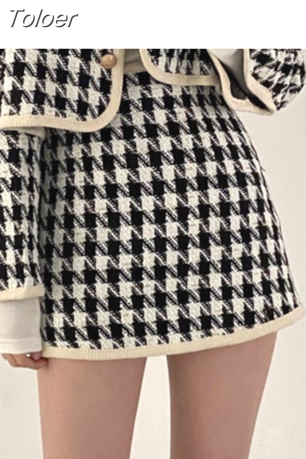Toloer Temperament Skirt Outfits Chic Plaid Two Piece Set Women Sailor Collar Cropped Coapt Bodycon Mini Skirts Suit Office Lady Sets