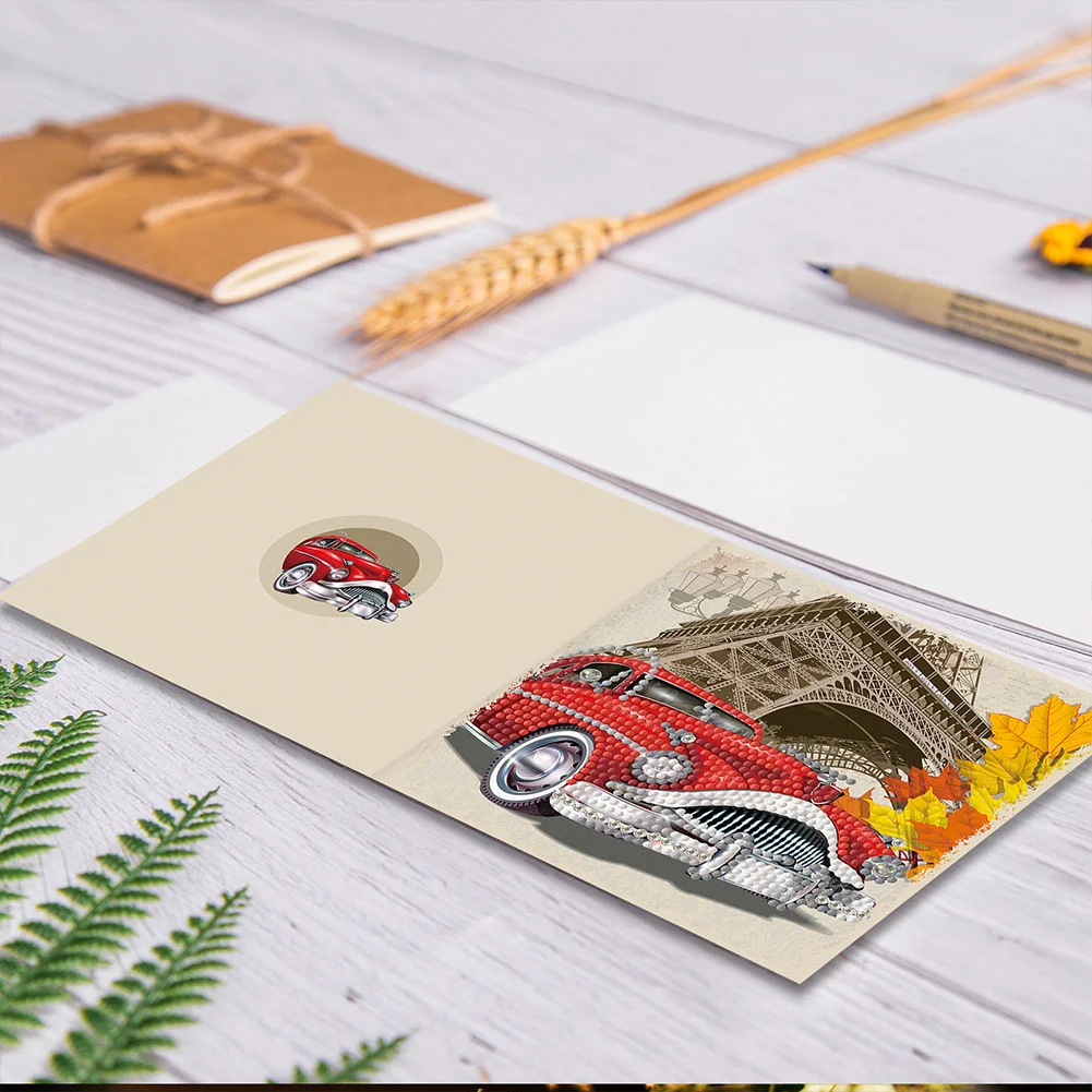 8pcs DIY Diamond Painting Greeting Cards with Envelopes Mosaic Postcards